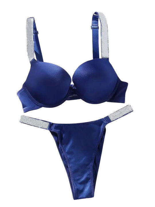 Chicret Essentials Σετ Εσωρούχων Σουτιέν με Brazil Μπλε
