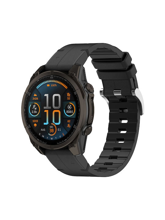 Techsuit W071 Strap Silicone Black (Garmin Fenix 3/3 HR/5X/5X Plus/6X/6X Pro/7X/7X Pro Solar)