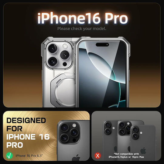 Supcase Unicorn Beetle Defender Back Cover Metallic White (iPhone 16 Pro)