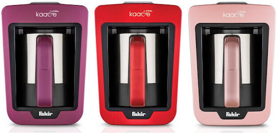 Fakir Kaave Steel Mașină de cafea grecească 735W cu Capacitate 280ml Rouge