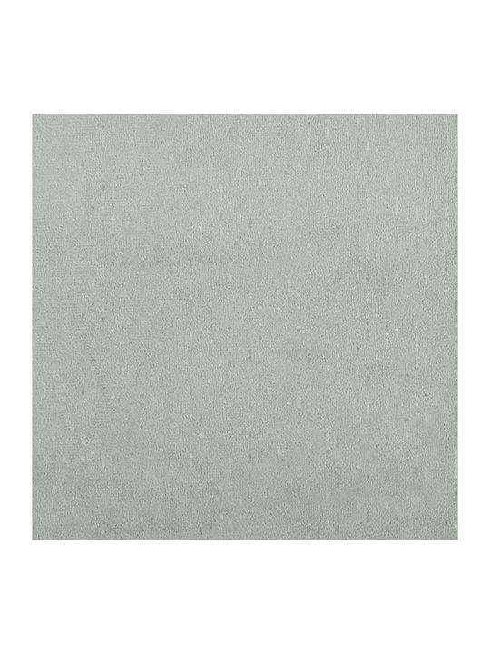 Pat Dublu Tapitat cu Material Textil Gri Deschis cu Plăci și Saltea 160x210cm