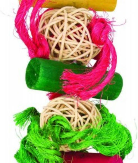 Balls Cubes Hanging Wooden Toy Medium Parrots