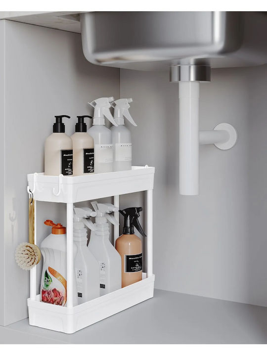 Kitchen Sink Organizer 2 Tier from Plastic in White Color 39x36x13cm