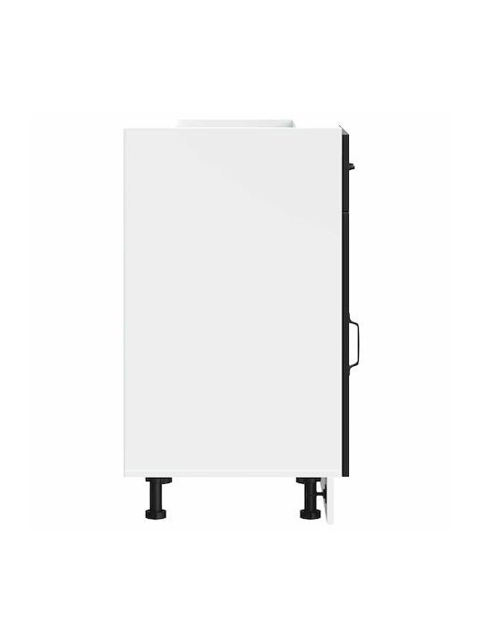 Kalmar Black Processed Wood Kitchen Base Cabinet Black 50 X 46 X 81.5 Cm