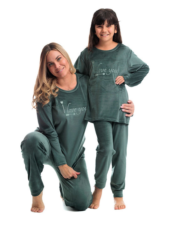 Asel Winter Damen Pyjama-Set Khaki