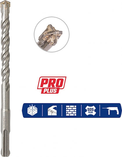 WorkPro Four-Cut Drill with SDS Plus Shank for Masonry 18x200mm