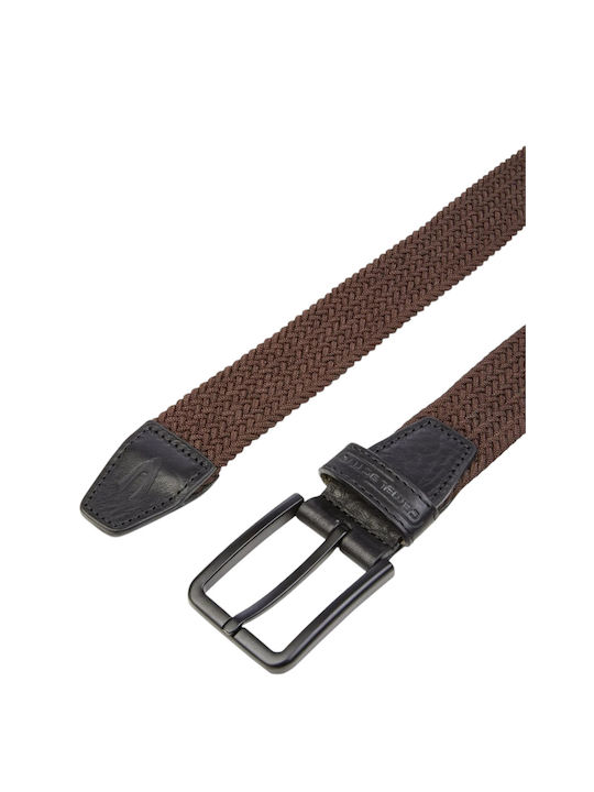 Camel Active Men's Knitted Leather Elastic Belt Brown