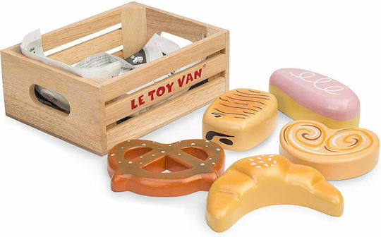 Le Toy Van Cooking Toy / Kitchen Utensils Basket with Bakery Items made of Wood for 3+ Years Old 5pcs TV187