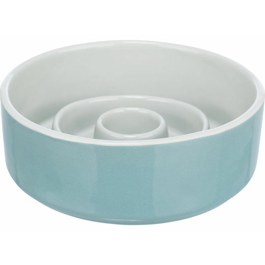 Trixie Keramik Schale mit Behälter Futter für Hund 900ml 17cm in Blau Farbe