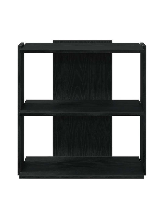 3-Tier Bookcase Black 60x30x60 cm Engineered Wood Black 60 x 30 x 60 cm