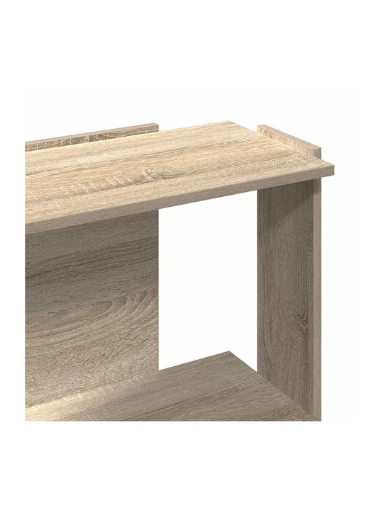 Βιβλιοθήκη 3 Επιπέδων Sonoma Δρυς 60x30x80 Εκ Επεξεργ Ξύλο Καφέ 60 X 30 X 80 Cm