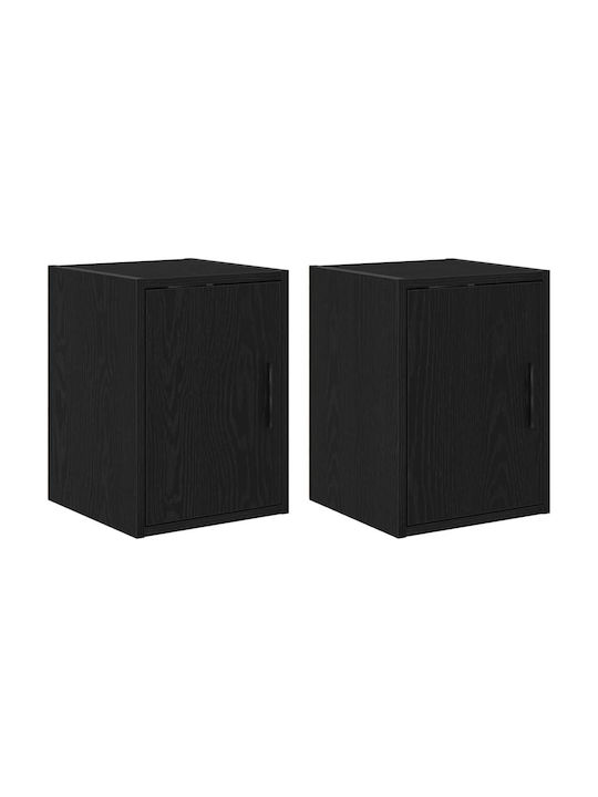 Wall Living Room Cabinet Made of Particle Board Black 30x30x41cm