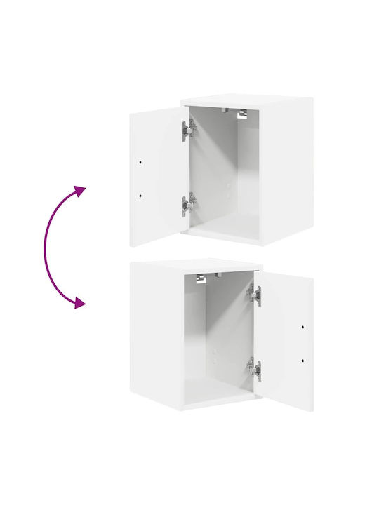 Wall Living Room Cabinet Made of Particle Board White 30x30x41cm