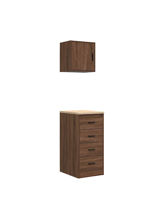 Cabinet de Birou din Lemn Masiv Stejar maro 40x51x85cm