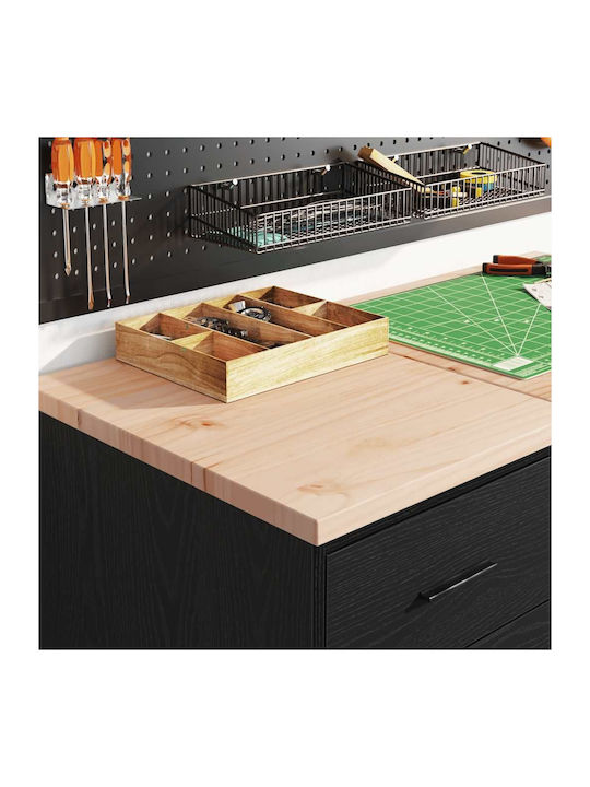 Cabinet de Birou din Lemn Masiv Negru 40x51x85cm