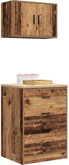 Office Storage Solid Wood Cabinet Coffee L60xW51xH85cm
