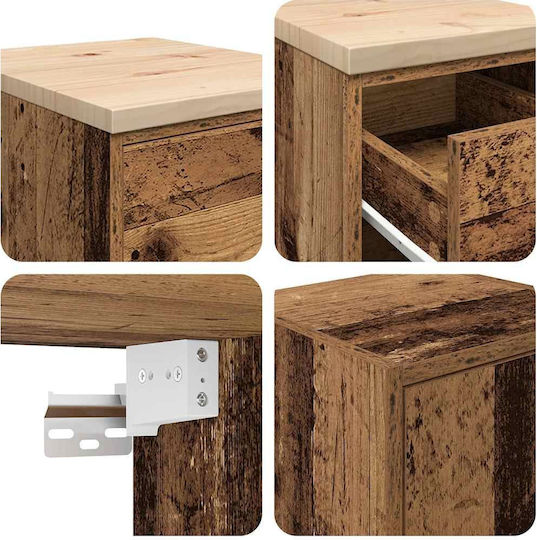 Office Storage Solid Wood Cabinet Coffee L60xW51xH85cm