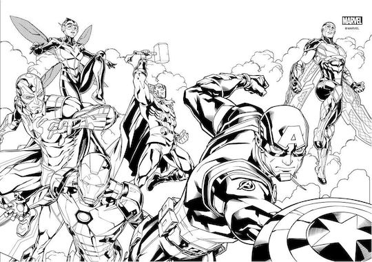 Diakakis Zeichenblöcke Captain America A4 (21 x 29,7 cm) Dunkelblaue Abdeckung