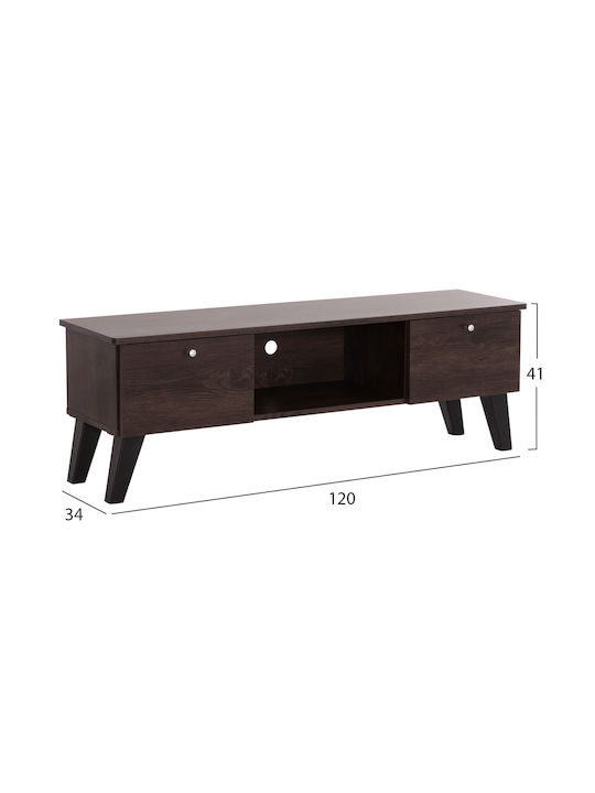 TV Stand Wooden Iren Walnut-black L120xW32.5xH21cm