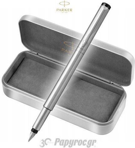 Parker Vector Σετ Πένα Γραφής Fine Γκρι από Ατσάλι με Μπλε Μελάνι