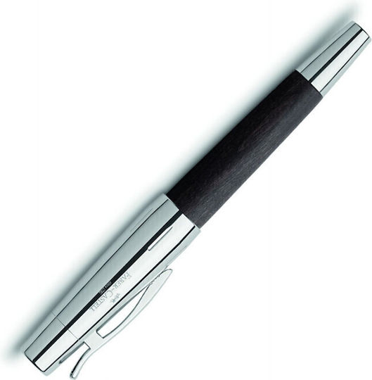Faber-Castell E-motion Füllfederhalter Mittel Schwarze Holz mit Schwarz Tintenfarbe