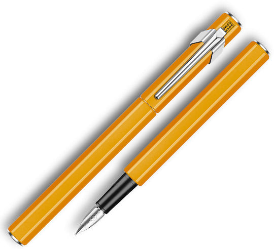 Caran D'ache Writing Pen Medium Orange made of Aluminum with Blue Ink