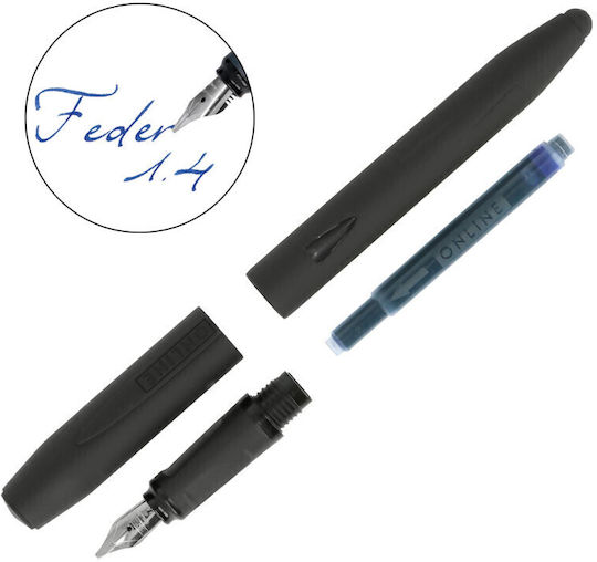 Online Füllfederhalter Mittel 1.4mm Schwarz aus Kunststoff mit schwarzer Tintenfarbe