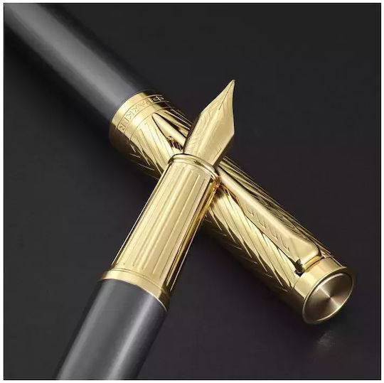 Parker Füllfederhalter Fein Gold aus Messing mit Blauer Tintenfarbe