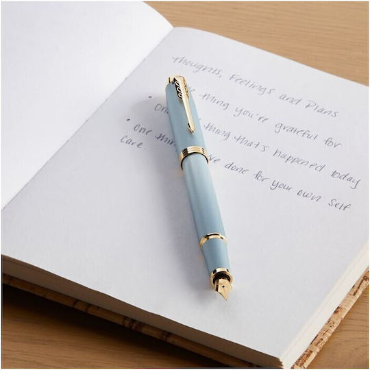 Parker Writing Pen Medium Green made of Brass with Blue Ink