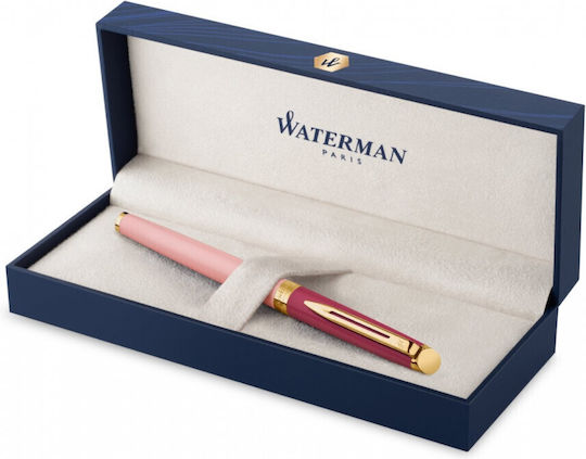 Waterman Hemisphere Stilou Medium Din Otel Cu Cerneală Roșie