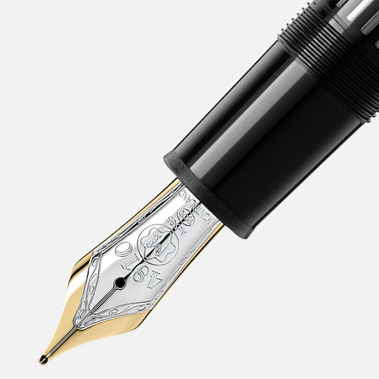 Pix Montblanc Meisterstück 146 cu placare de platină, stilou cu peniță Mb2851, medie, 14k