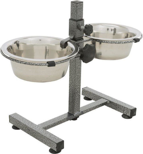 Trixie Edelstahl Schalen Futter & Wasser für Hund & Katze auf Basis von 2x 1.8lt 40cm in Silber Farbe 2Stück