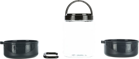 Trixie Travel Set Kunststoff Schalen Futter & Wasser für Hund & Katze auf Basis von 2x 750ml in Schwarz Farbe