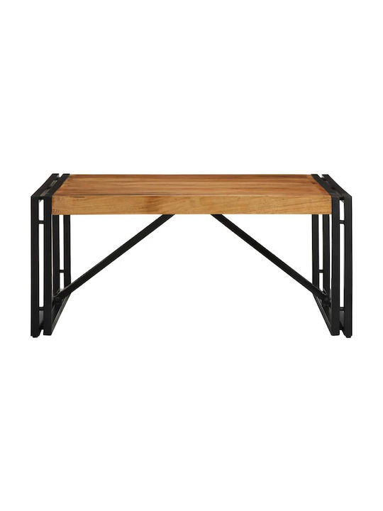 Square Central Coffee Table Made of Solid Wood Brown W80xL80xH35cm