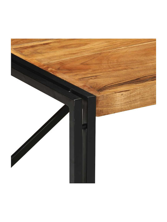 Square Central Coffee Table Made of Solid Wood Brown W80xL80xH35cm