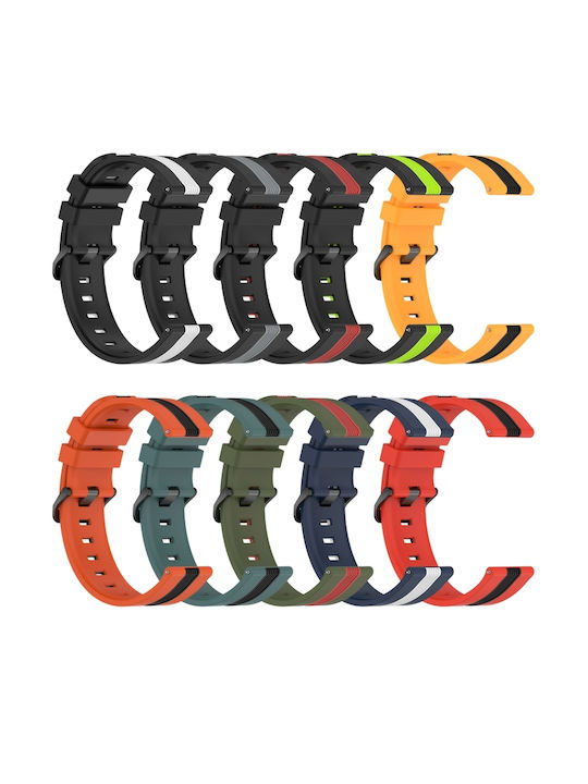 Huawei Watch GT Runner Vertical Two-Tone Silicone Watch Strap 22mm Black+Red
