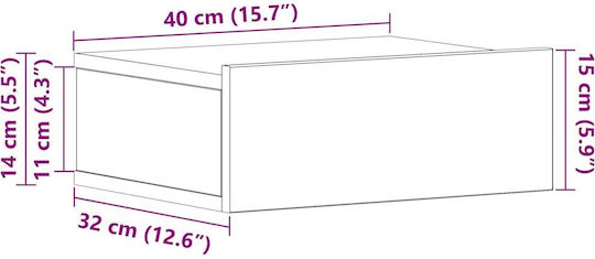 Κομοδίνο Ξύλινο Καφέ Δρυς 40x31x27cm