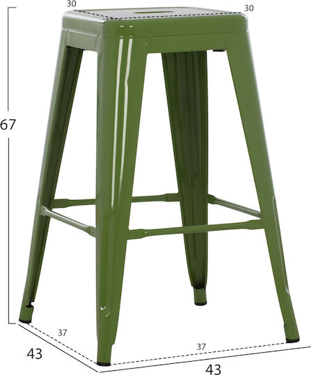 Scaun Metalic Bar Melita Verde Măsliniu Deschis 43x43x67cm Scaun Metalic Bar Melita Verde Măsliniu Deschis 43x43x67cm