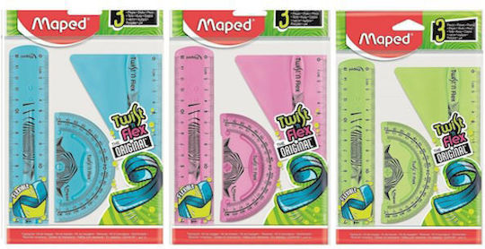 Maped Set 3 Instrumente Geometrice Plastice Twist 'n Flex (Diverse modele/culori)