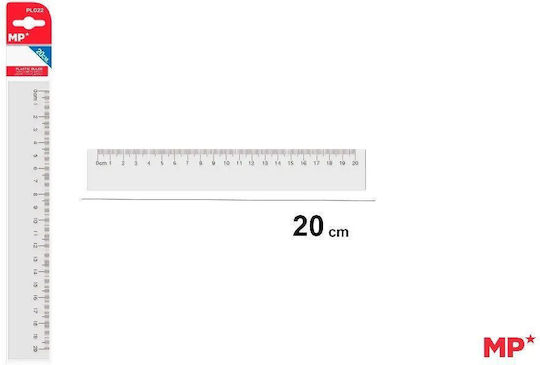 Madrid Papel Rigla Plastic Transparent 20cm