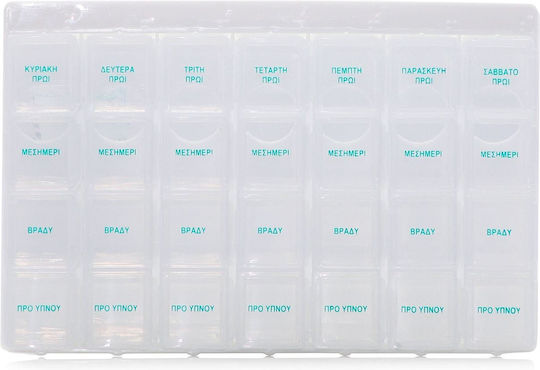 Alfashield 7-day Pill Organizer 1pc Case 28 Slots Weekly Pill Organization