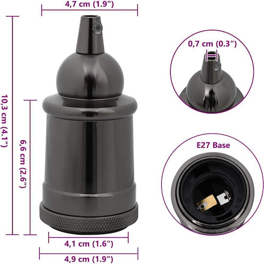 vidaXL Prelungitor Dulie pentru Dulie E27 în culoarea Negru Set 2buc 4106543