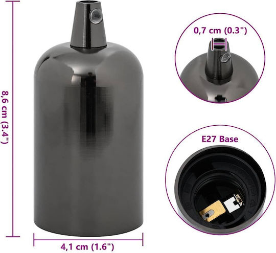 vidaXL Steckdosenverlängerung für Steckdose E27 in Schwarz Farbe Set 2Stück 4106533