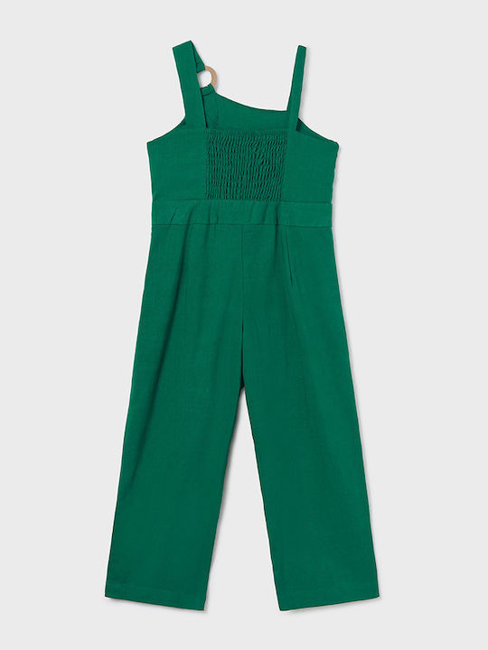 Mayoral Kids' Linen Jumpsuit Emerald Long