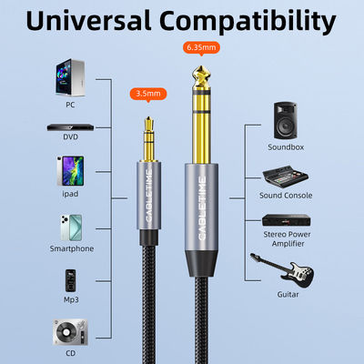 Cabletime CT-AV321-H11G-AG1 Cable 6.3mm male - 3.5mm male 1m CT-AV321-H11G ct-av321-h11g