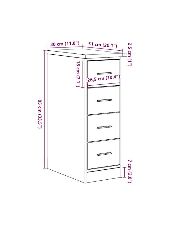 Vidaxl Garage Storage Cabinet 30x51x85 cm Solid Pine Wood Grey