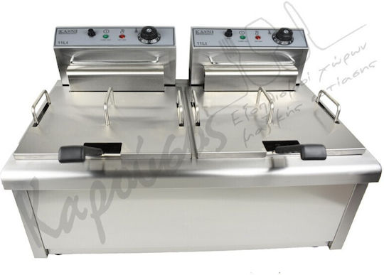 Karni Electric Fryer Double 7kW Capacity 2x11lt 67x43.5x33.5cm