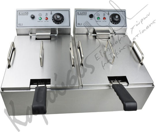 Karni Electric Fryer Double 5.6kW Capacity 2x6lt 54.5x41.5x28.5cm