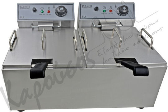 Karni Electric Fryer Double 6.5kW Capacity 2x8lt 54.5x41.5x33.5cm