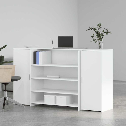 vidaXL Professional Office Reception Desk P180xW50xH103.5cm with Cabinet